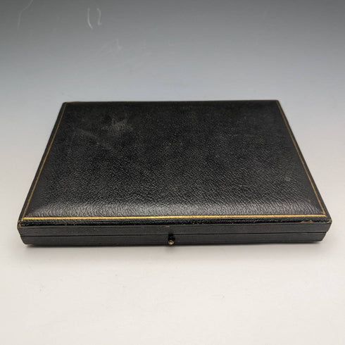 Around 1920 English antique silver plate 6 teaspoon & tongs set in case